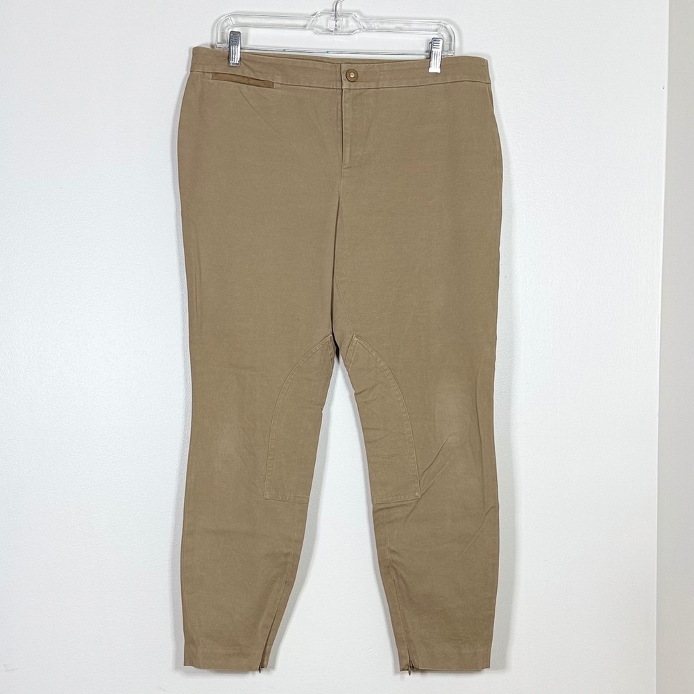 Lauren Ralph Lauren Womens Equestrian Riding Pants Size 12 Tan Jodhpur Zip Ankle
